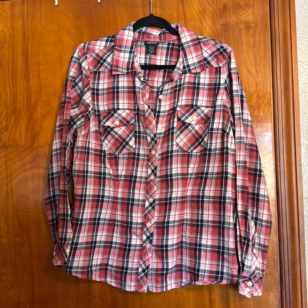 Plaid button down